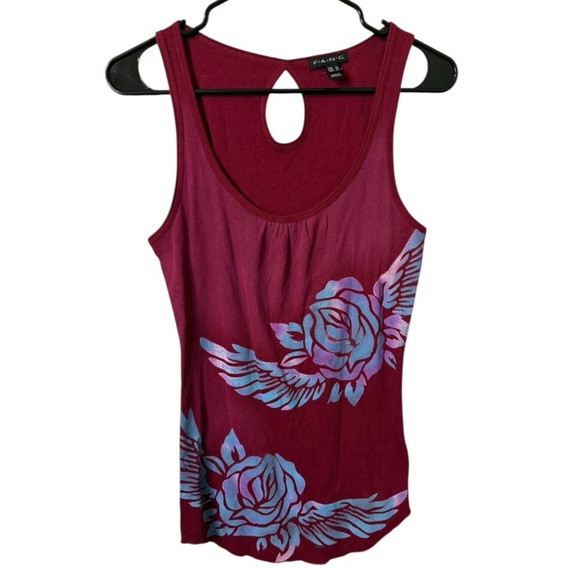 Vintage FANG Plum Purple Butterfly Ombre Graphic Tank Sz XL Y2K 90s Fairy - Picture 1 of 4